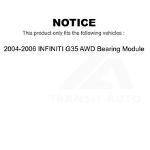 Load image into Gallery viewer, Front Rear Wheel Bearing Assembly Kit For 04-06 INFINITI G35 AWD Module