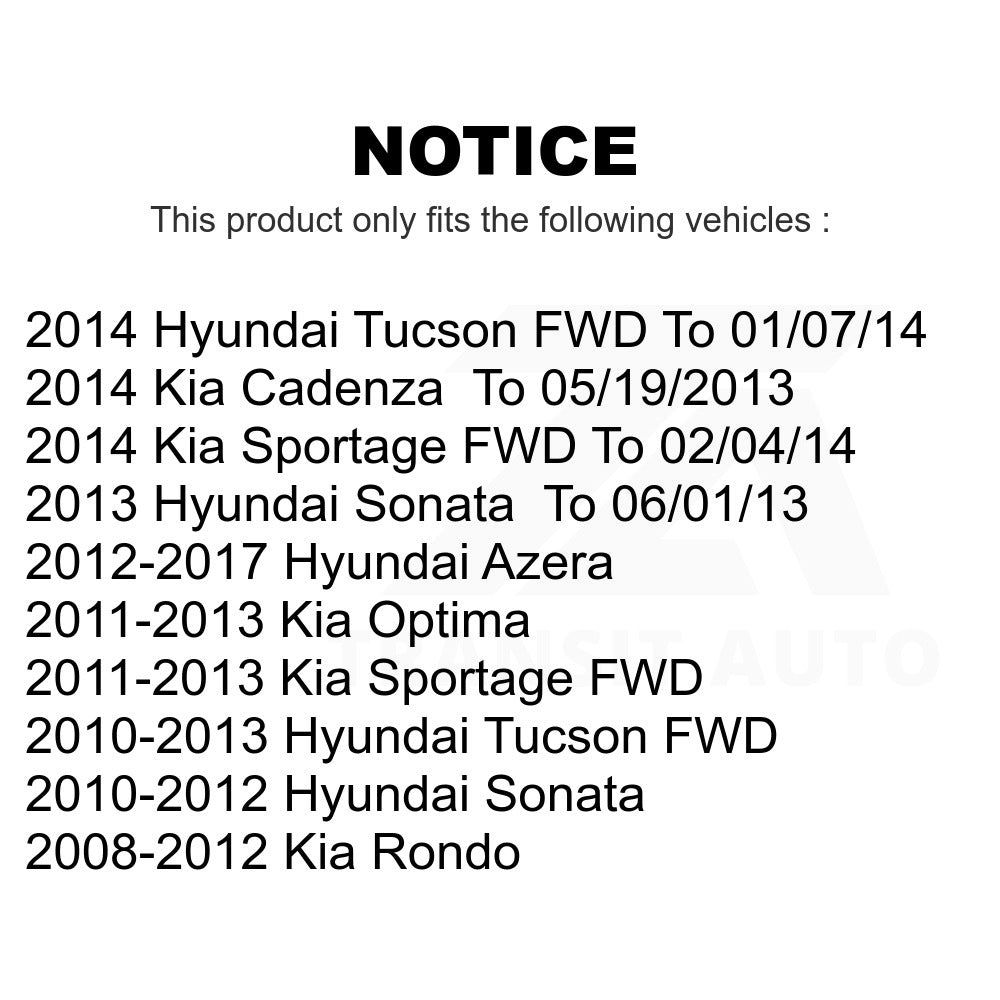 Front Rear Wheel Bearing & Hub Assembly Kit For Hyundai Sonata Kia Optima Tucson
