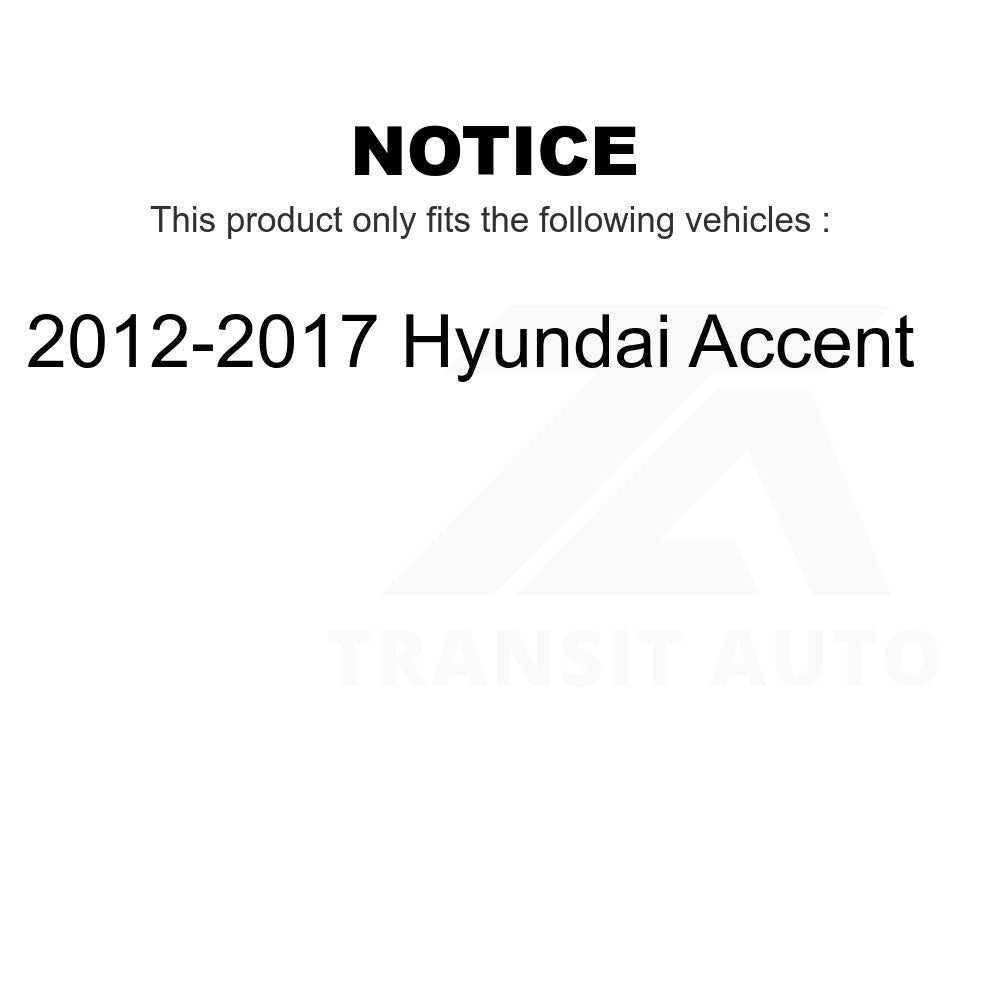 Front Rear Wheel Bearing And Hub Assembly Kit For 2012-2017 Hyundai Accent