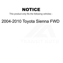 Charger l&#39;image dans la galerie, Front Rear Wheel Bearing And Hub Assembly Kit For 2004-2010 Toyota Sienna FWD