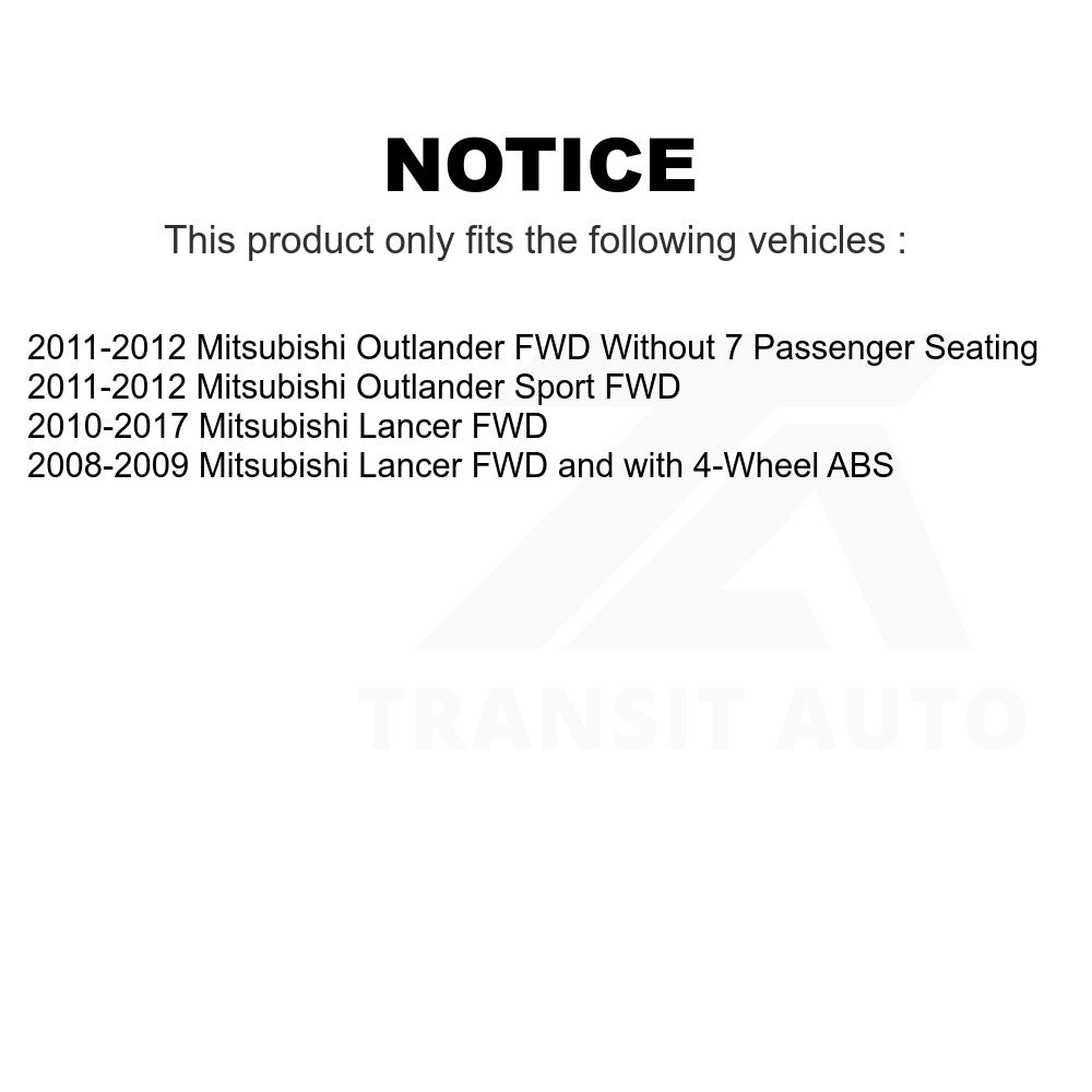Front Rear Wheel Bearing Hub Assembly Kit For Mitsubishi Lancer Outlander Sport