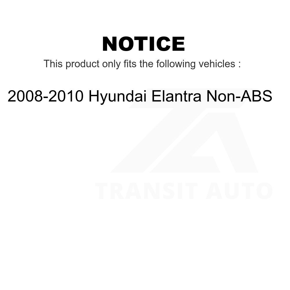 Front Rear Wheel Bearing Hub Assembly Kit For 2008-2010 Hyundai Elantra Non-ABS