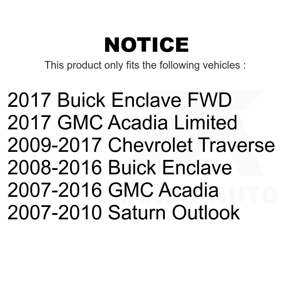 Front Rear Wheel Bearing & Hub Assembly Kit For Chevrolet Traverse GMC Acadia