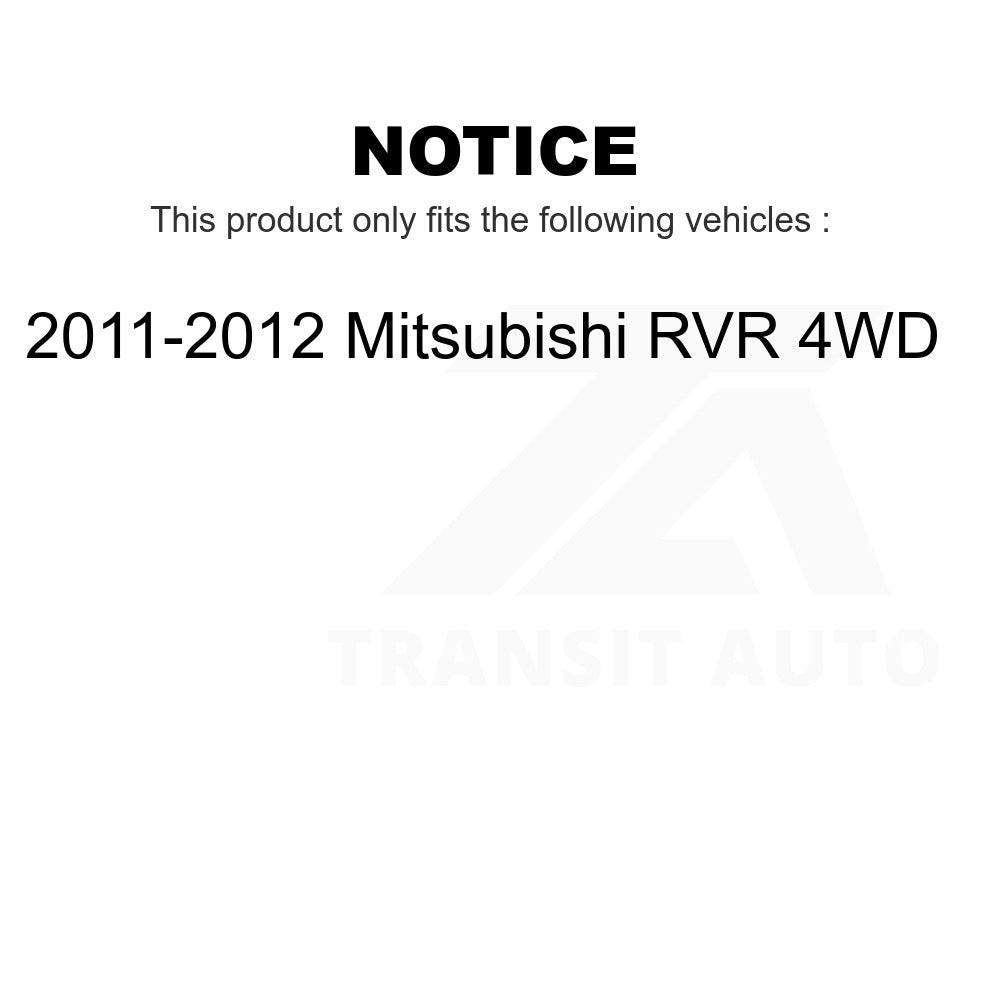 Front Wheel Bearing And Hub Assembly Pair For 2011-2012 Mitsubishi RVR 4WD