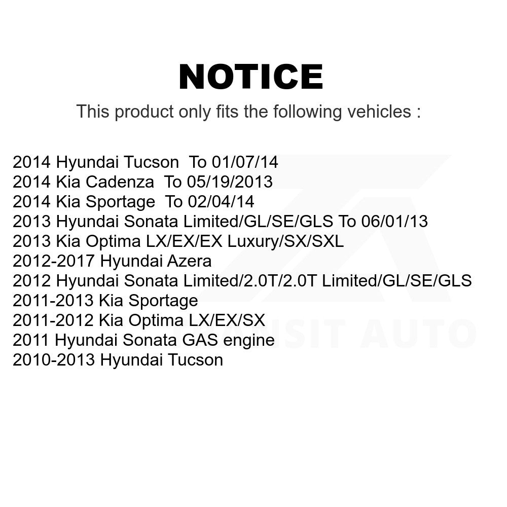 Front Wheel Bearing & Tie Rod End Kit For Hyundai Sonata Kia Optima Tucson Azera