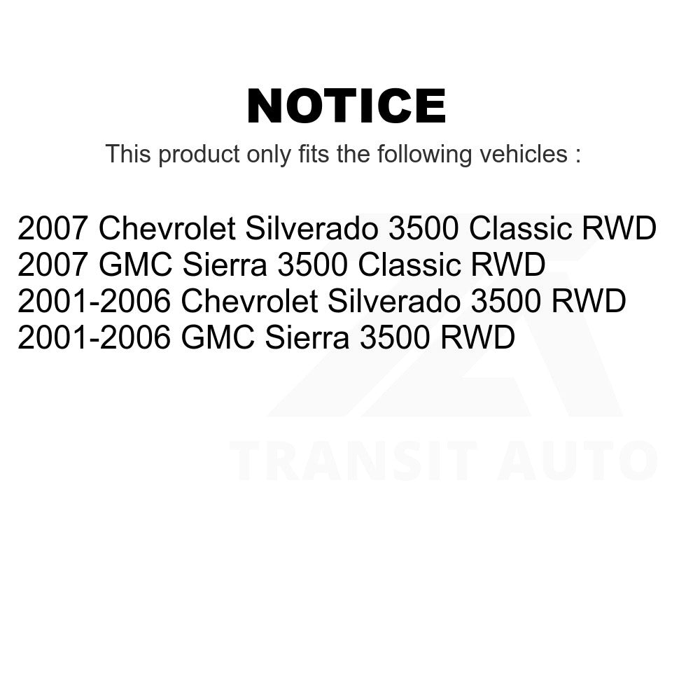 Front Wheel Bearing Tie Rod End Kit For Chevrolet Silverado 3500 GMC Sierra RWD