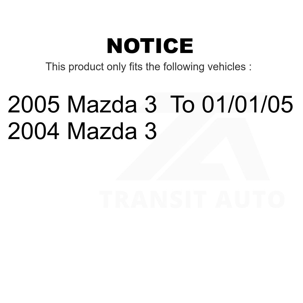 Front Wheel Bearing And Tie Rod End Kit For Mazda 3