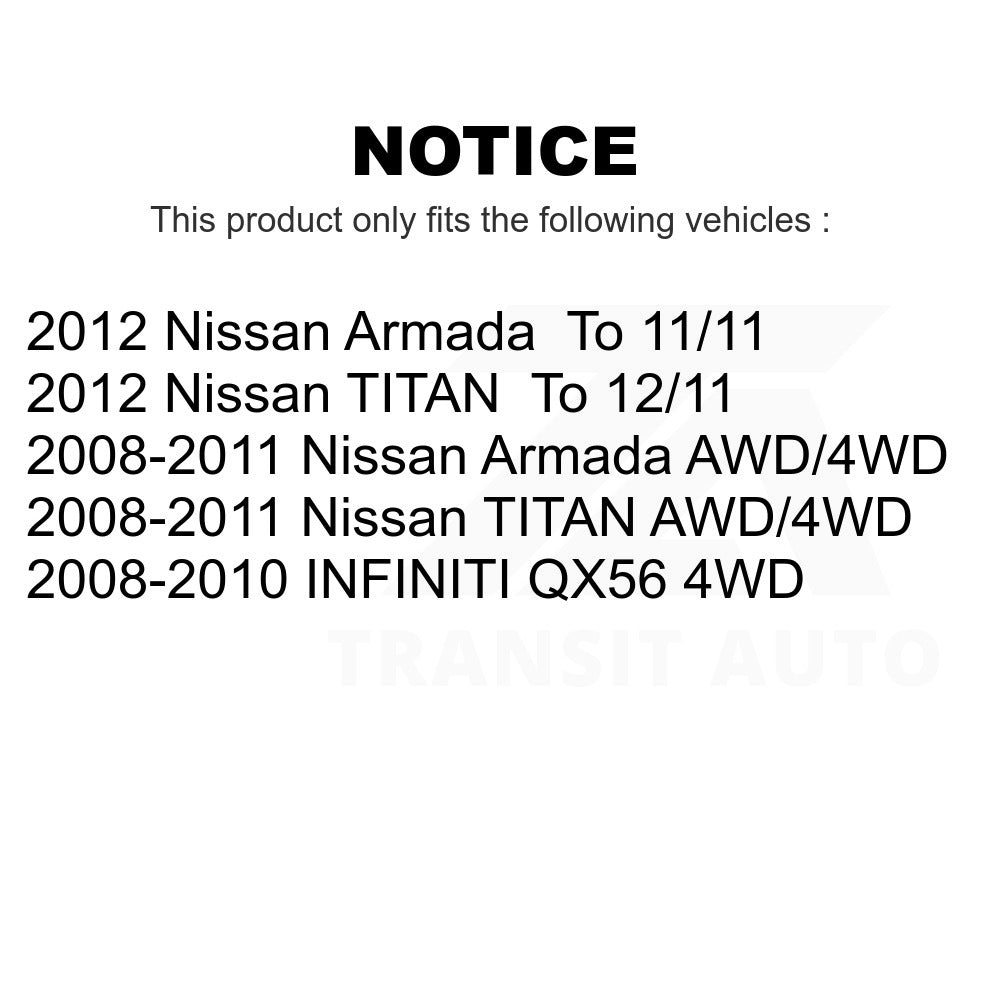 Front Hub Bearing Assembly Link Kit For Nissan Titan Armada Infiniti QX56 TITAN