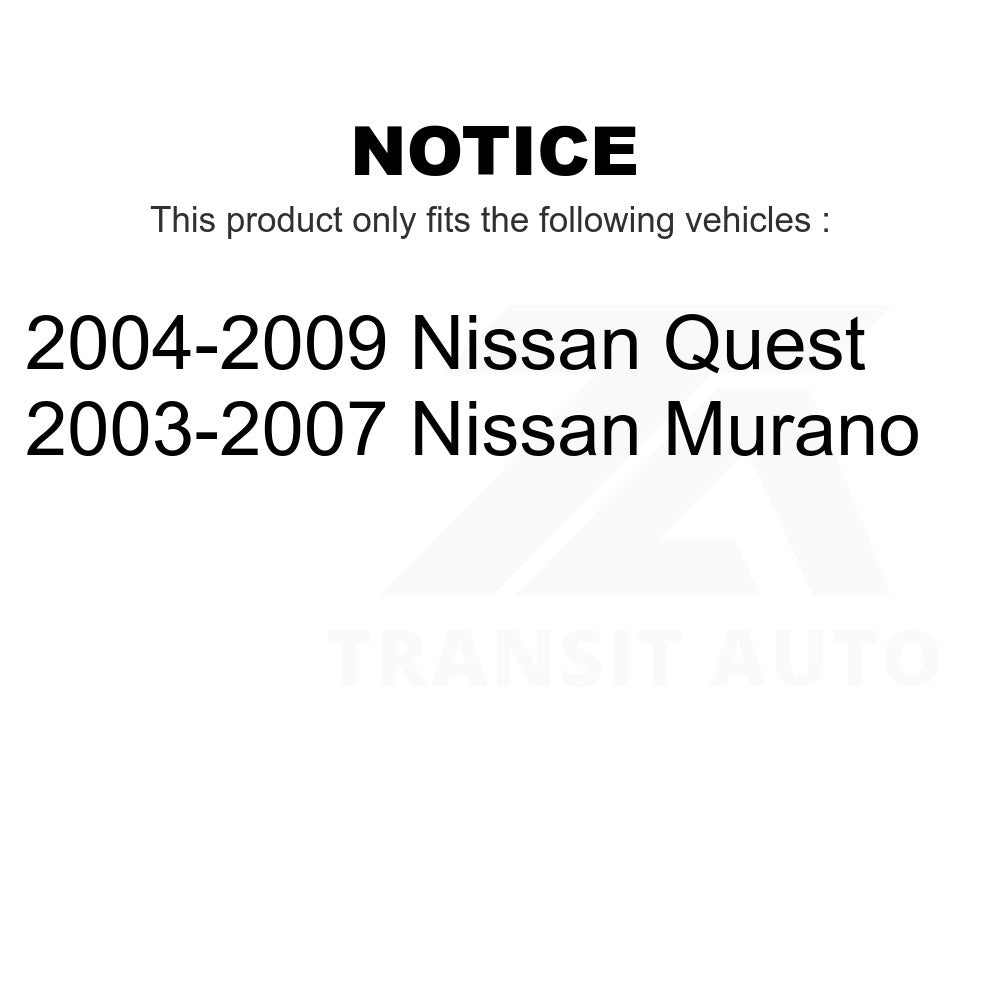 Front Hub Bearing Assembly And Link Kit For Nissan Murano Quest