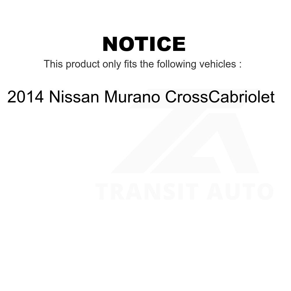 Front Hub Bearing Assembly And Link Kit For 2014 Nissan Murano CrossCabriolet