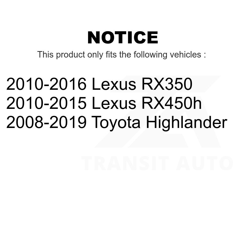 Front Wheel Bearing And Link Kit For Toyota Highlander Lexus RX350 RX450h