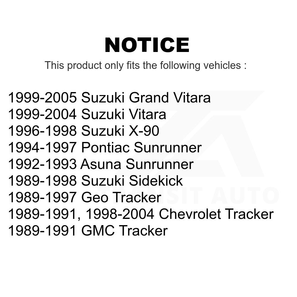 Rear Shock Absorber Pair For Tracker Chevrolet Suzuki Geo Grand Vitara Sidekick