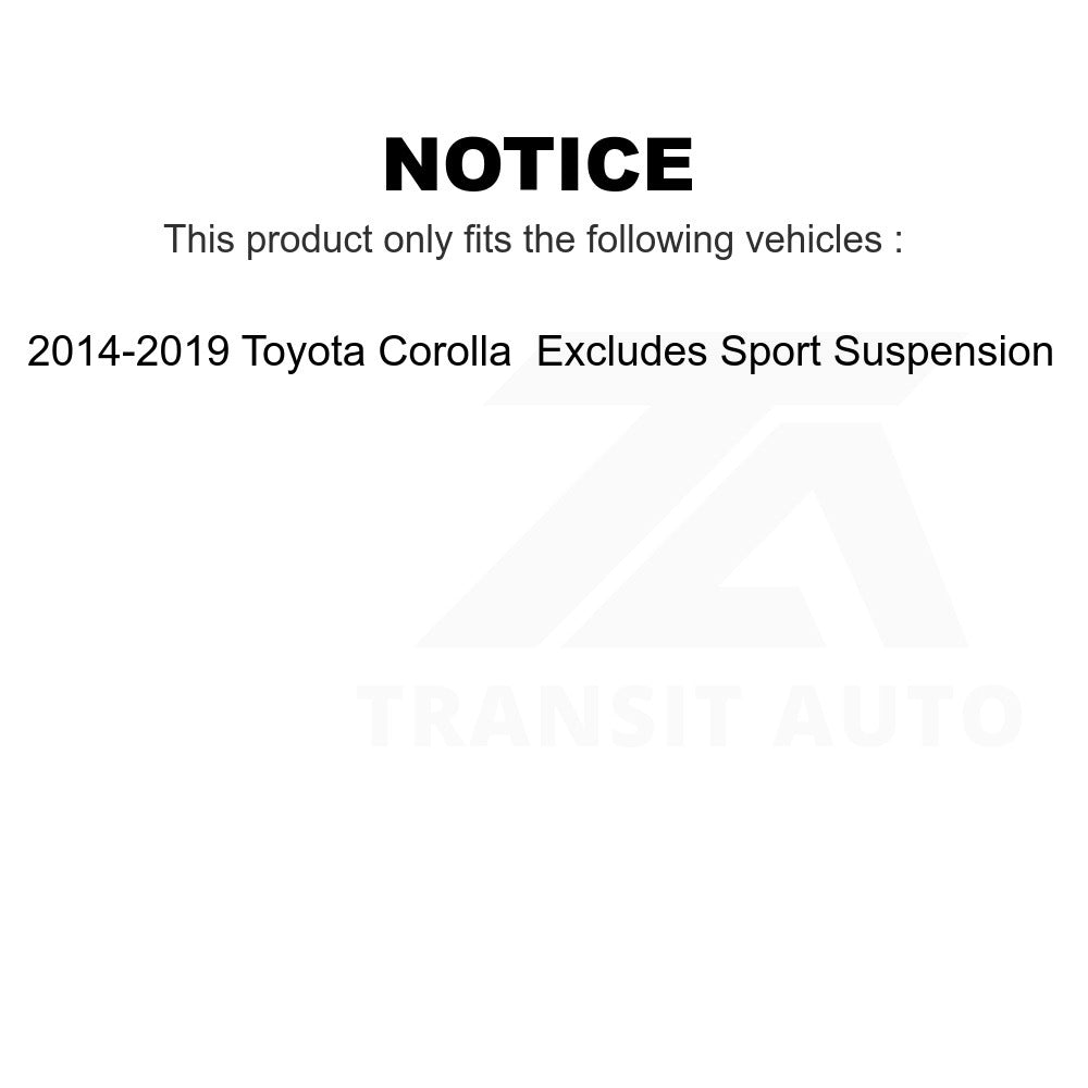 Rear Strut And Spring Kit For 2014-2019 Toyota Corolla Excludes Sport Suspension