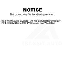 Charger l&#39;image dans la galerie, Paire de jambes de force et de ressorts avant pour Chevrolet Silverado 2014 GMC Sierra 4WD 1500 – 2018 