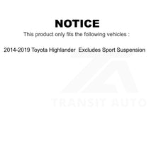 Charger l&#39;image dans la galerie, Front Strut Spring Kit For 2014-2019 Toyota Highlander Excludes Sport Suspension