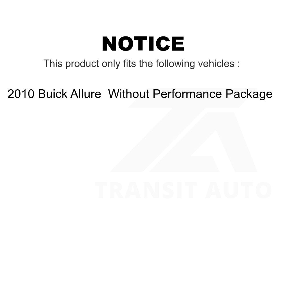 Front Wheel Bearing Tie Rod End Kit For Buick Allure Without Performance Package