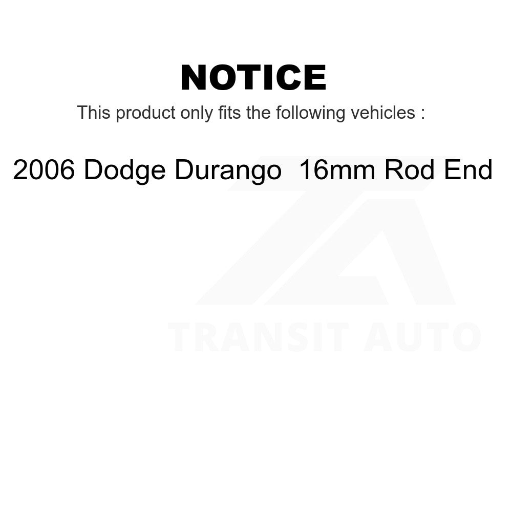 Front Wheel Bearing And Tie Rod End Kit For 2006 Dodge Durango 16mm