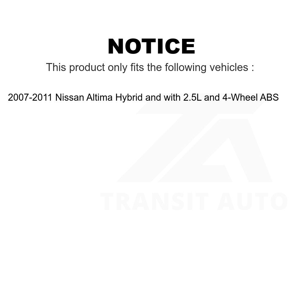 Front Wheel Bearing And Tie Rod End Kit For Nissan Altima