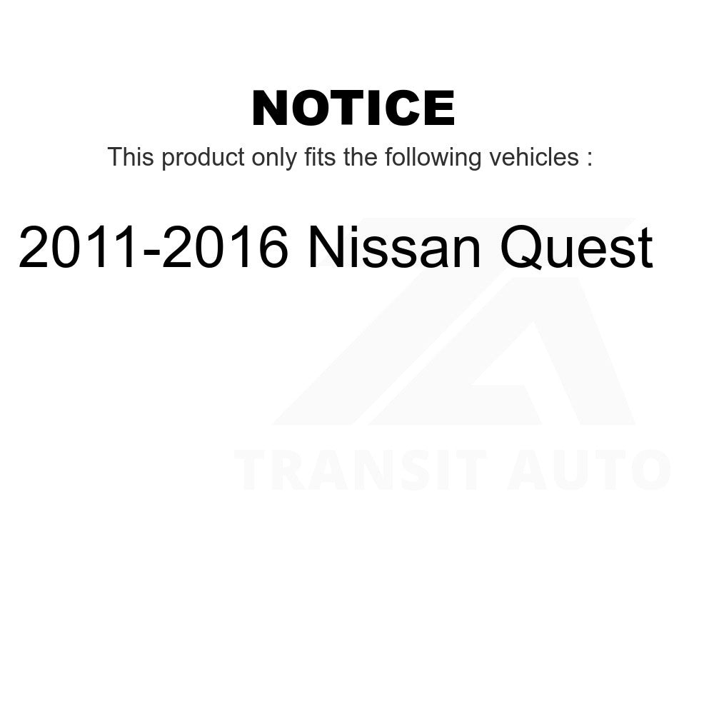 Front Wheel Bearing And Tie Rod End Kit For 2011-2016 Nissan Quest