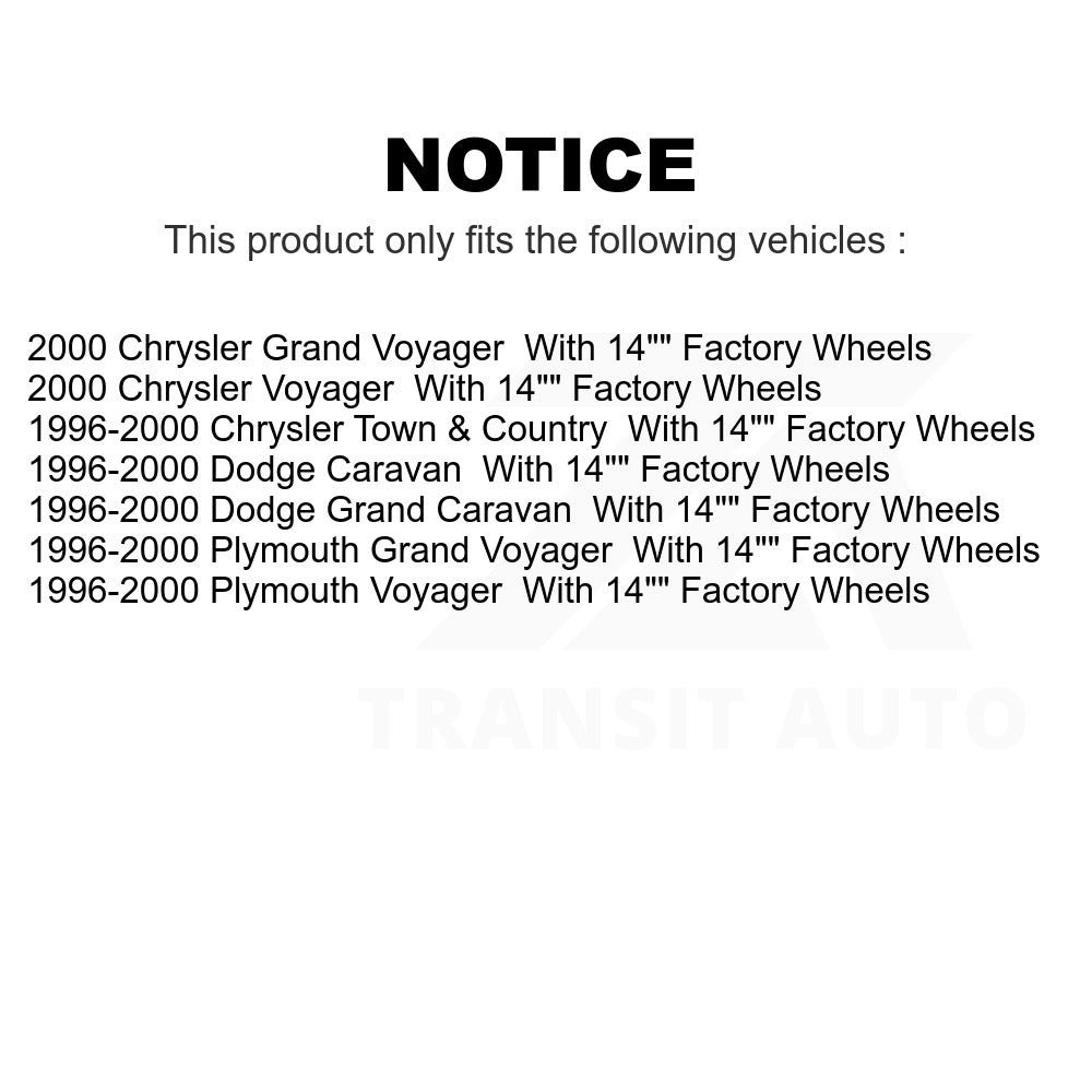 Front Hub Bearing Assembly And Link Kit For Dodge Grand Caravan Chrysler Town &