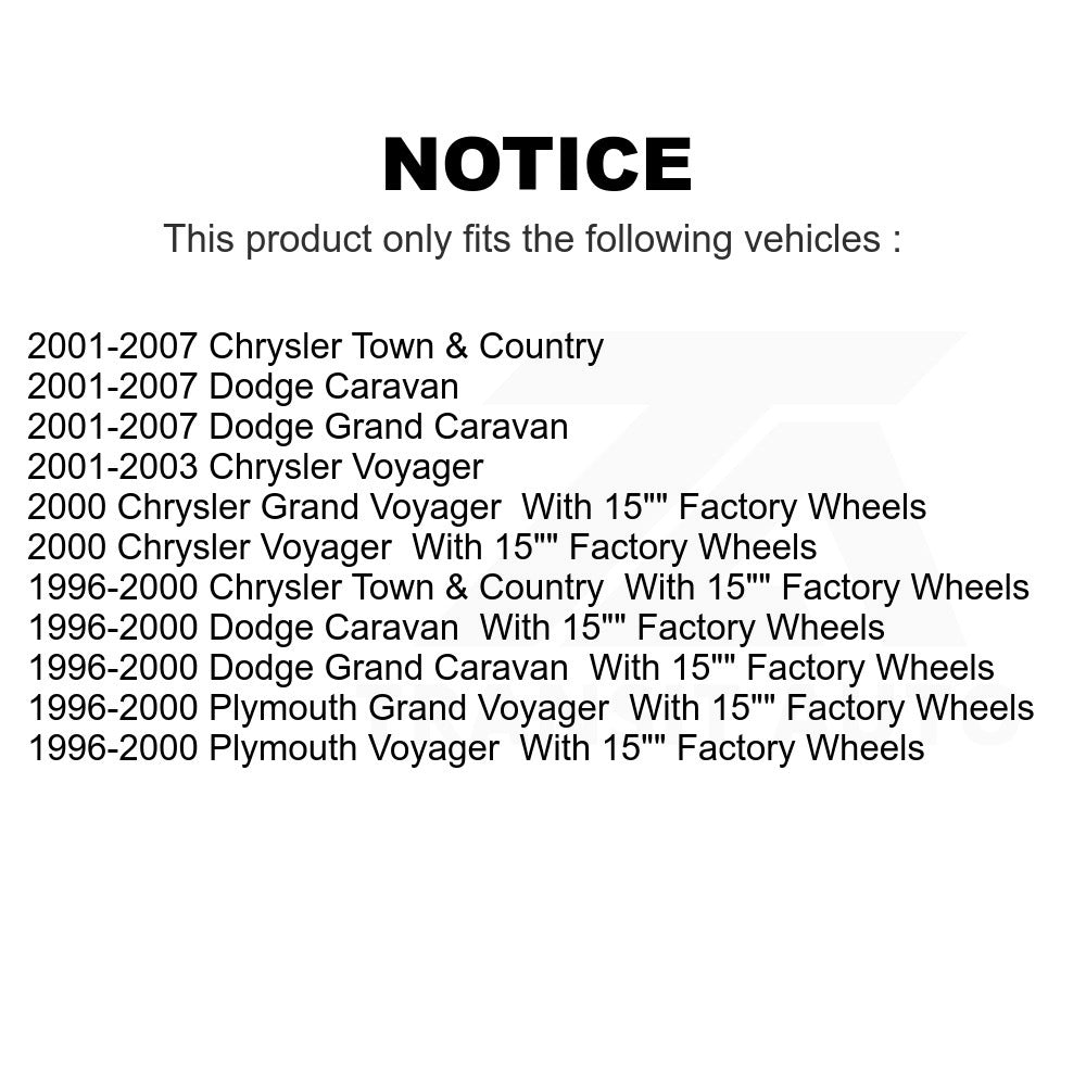 Front Hub Bearing Assembly And Link Kit For Dodge Grand Caravan Chrysler Town &