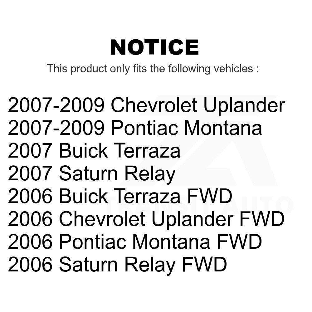 Front Hub Bearing Assembly Link Kit For Chevrolet Uplander Buick Terraza Pontiac