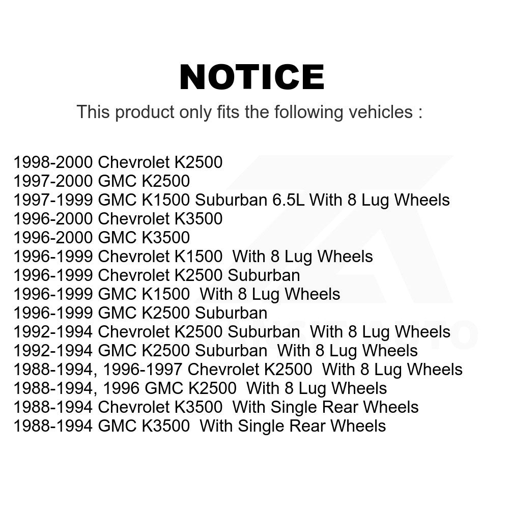 Front Hub Bearing Assembly Link Kit For Chevrolet K1500 K2500 GMC K3500 Suburban