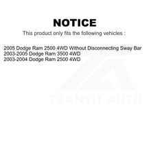 Charger l&#39;image dans la galerie, Front Hub Bearing Assembly And Link Kit For Dodge Ram 2500 3500 4WD
