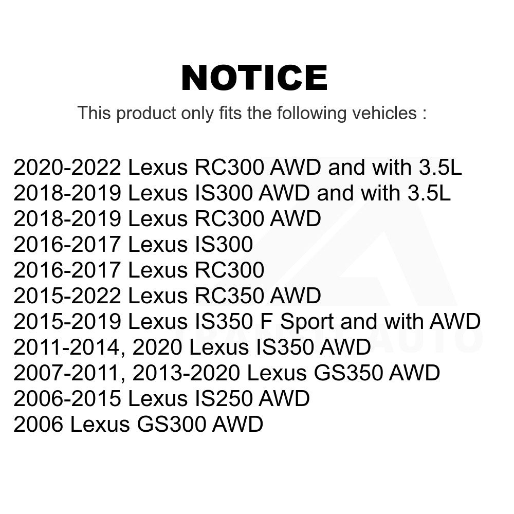 Front Hub Bearing Assembly And Link Kit For Lexus IS250 GS350 IS300 IS350 GS300