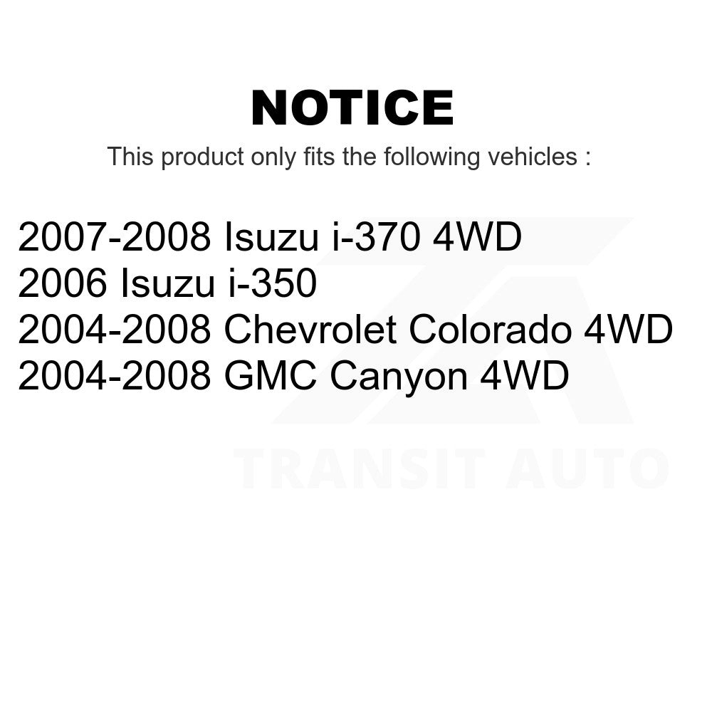 Front Hub Bearing Assembly And Link Kit For Chevrolet Colorado GMC Canyon Isuzu