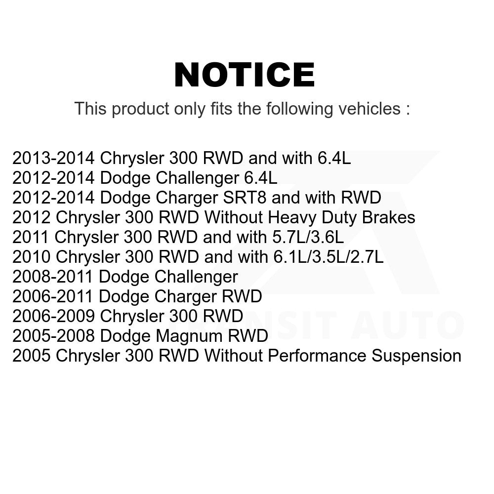 Front Hub Bearing Assembly & Link Kit For Dodge Chrysler 300 Charger Challenger