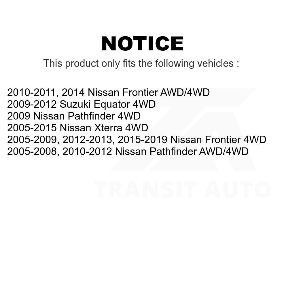 Front Hub Bearing Assembly Link Kit For Nissan Frontier Pathfinder Xterra Suzuki