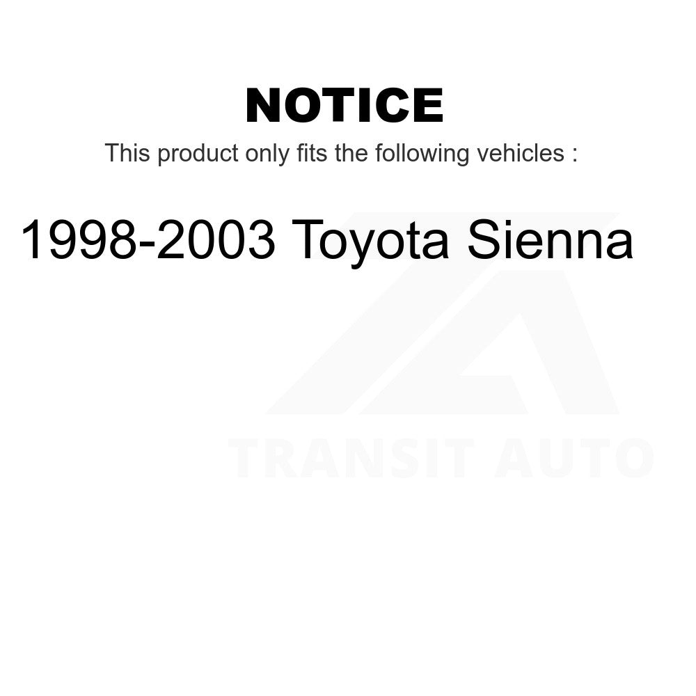 Front Wheel Bearing And Link Kit For 1998-2003 Toyota Sienna