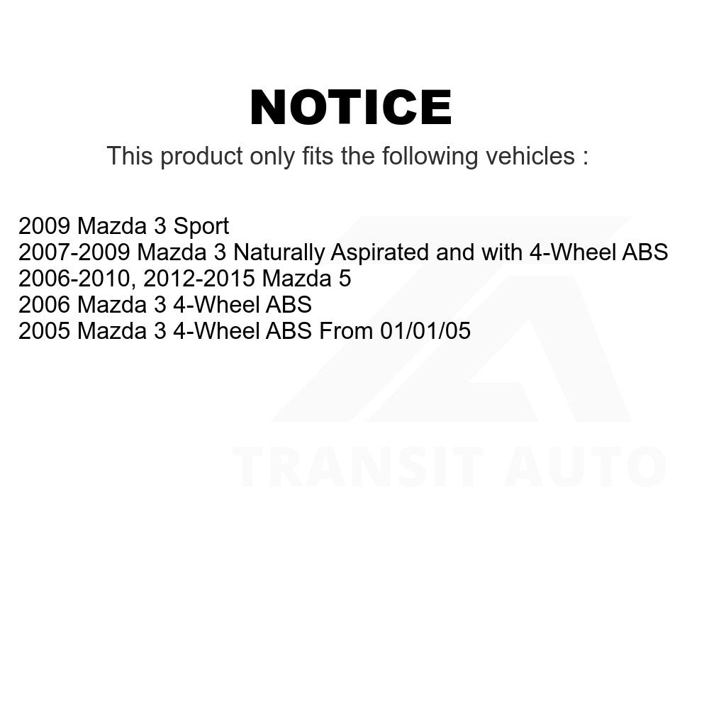 Front Wheel Bearing And Suspension Link Kit For Mazda 3 5 Sport