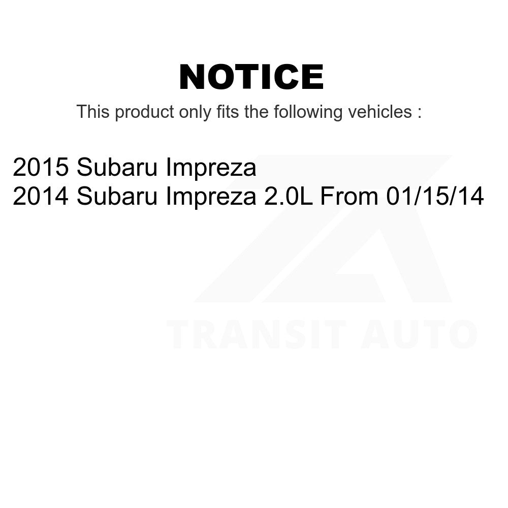 Front Hub Bearing Assembly And Link Kit For Subaru Impreza