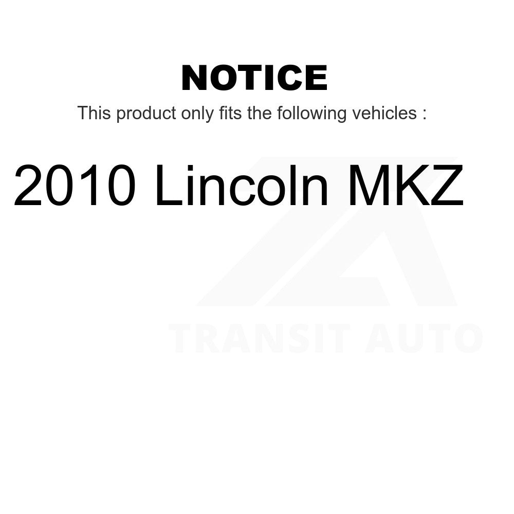 Front Wheel Bearing And Tie Rod End Kit For 2010 Lincoln MKZ