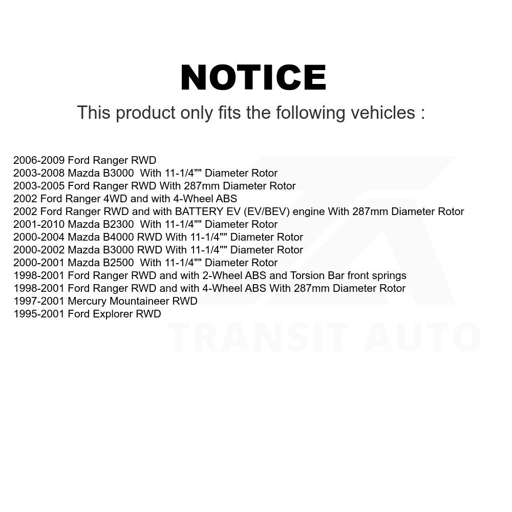 Front Brake Rotors Pair For Ford Ranger Explorer Mazda Mercury Mountaineer B3000
