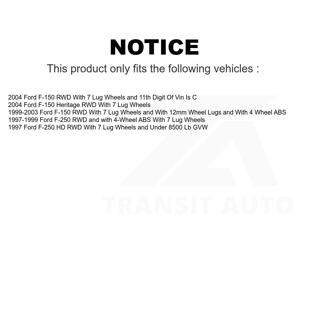 Front Disc Brake Rotors And Hub Assembly Pair For Ford F-150 F-250 HD Heritage