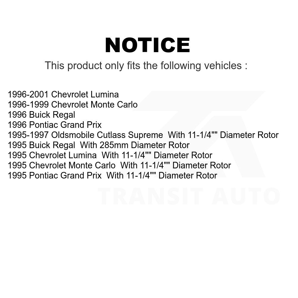 Front Brake Rotors Pair For Chevrolet Lumina Monte Carlo Buick Regal Oldsmobile