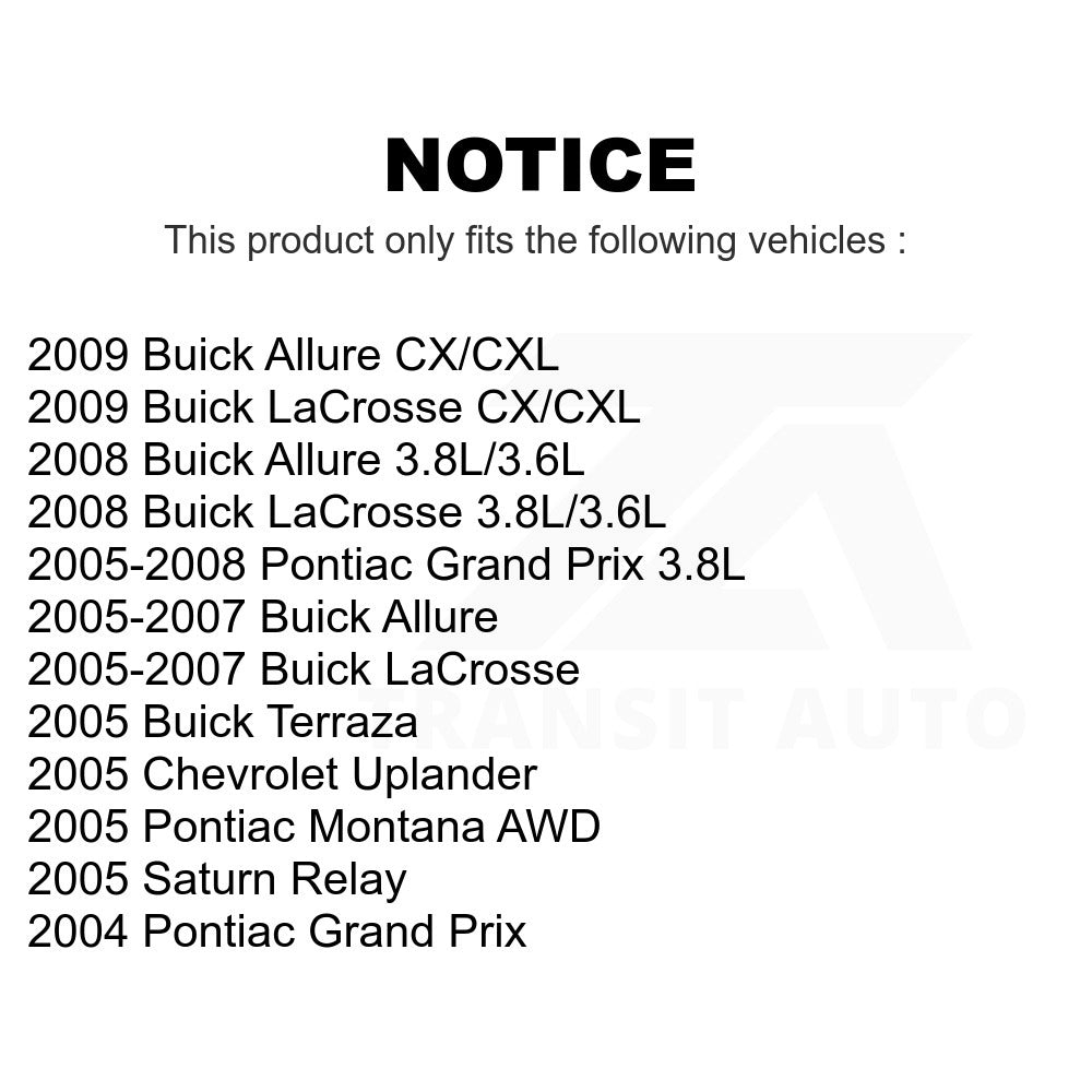 Front Brake Rotors Pair For Pontiac Grand Prix Buick LaCrosse Chevrolet Uplander