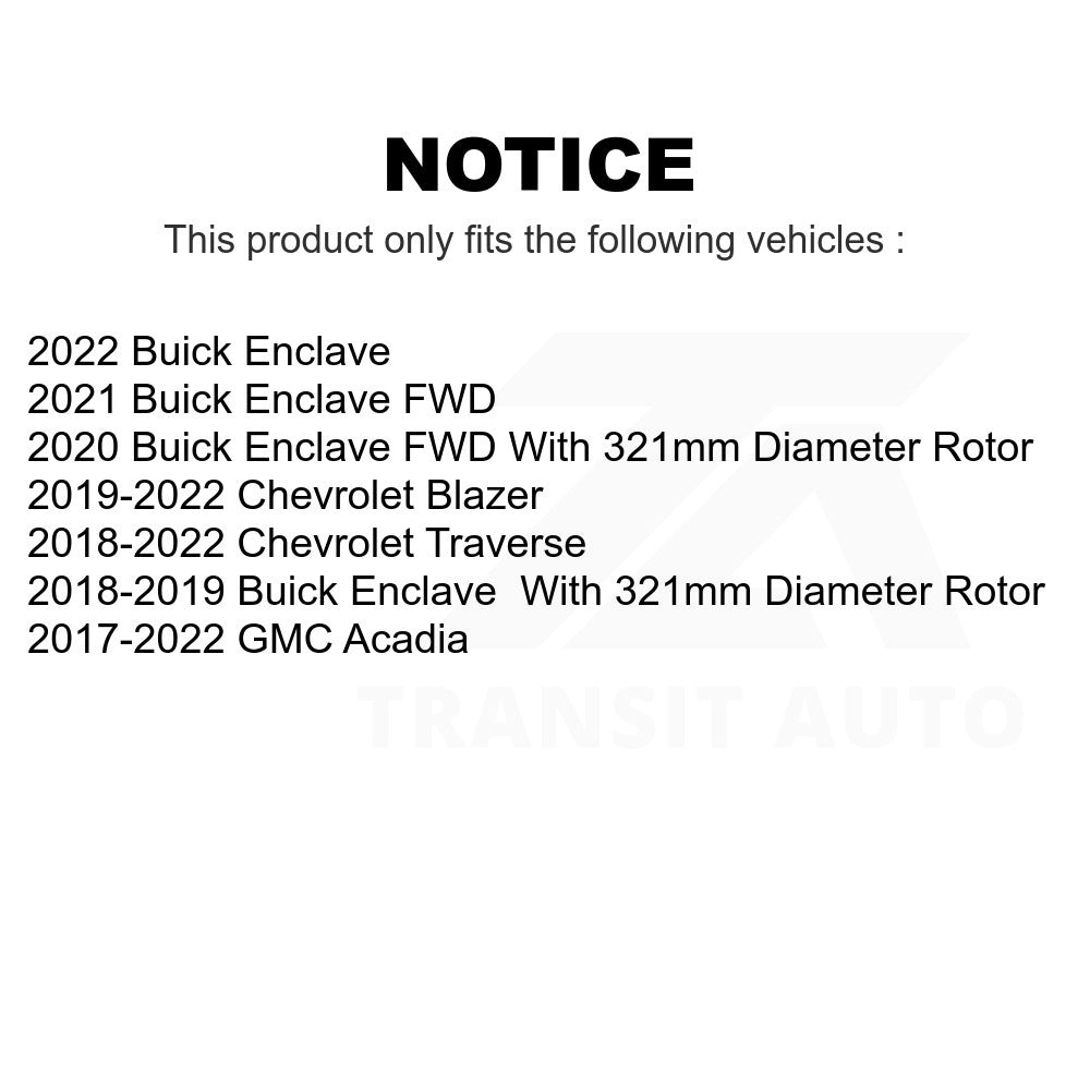 Front Brake Rotors Pair For Chevrolet Traverse GMC Acadia Buick Enclave Blazer