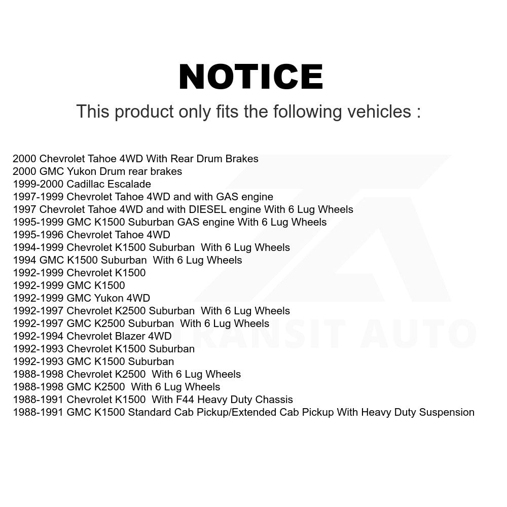 Front Brake Rotor Pair For Chevrolet K1500 GMC Tahoe K2500 Suburban Yukon Blazer