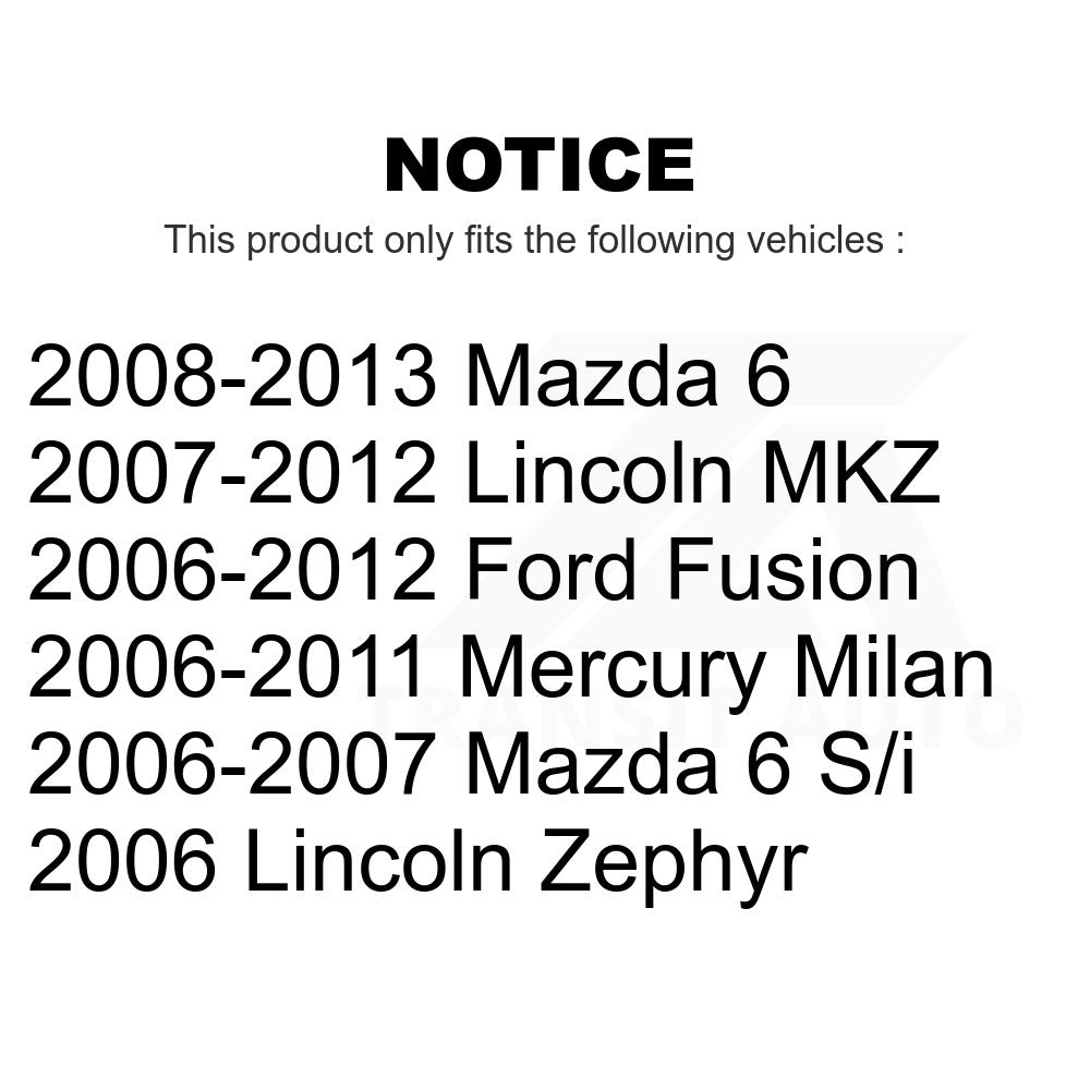 Front Brake Rotors Pair For Ford Fusion Mazda 6 Lincoln MKZ Mercury Milan Zephyr