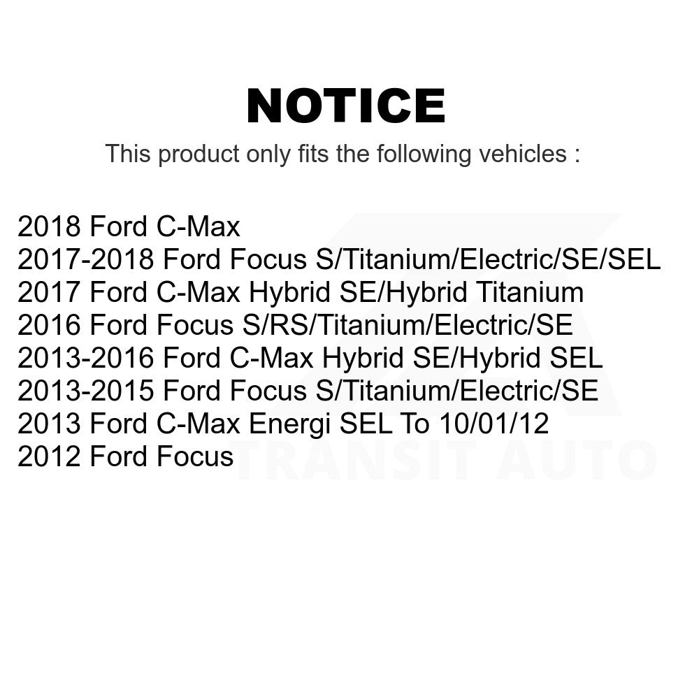 Front Disc Brake Rotors Pair For Ford Focus C-Max