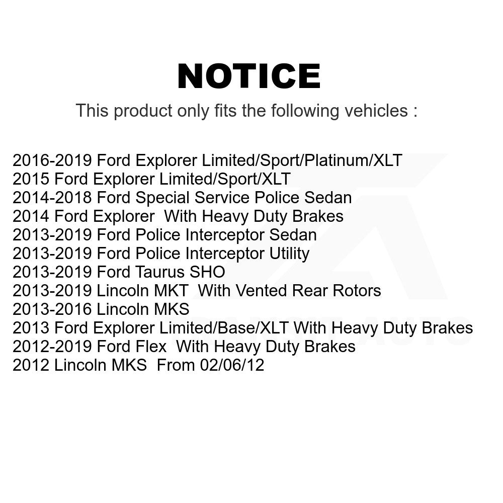 Front Brake Rotors Pair For Ford Explorer Taurus Flex Police Interceptor Utility