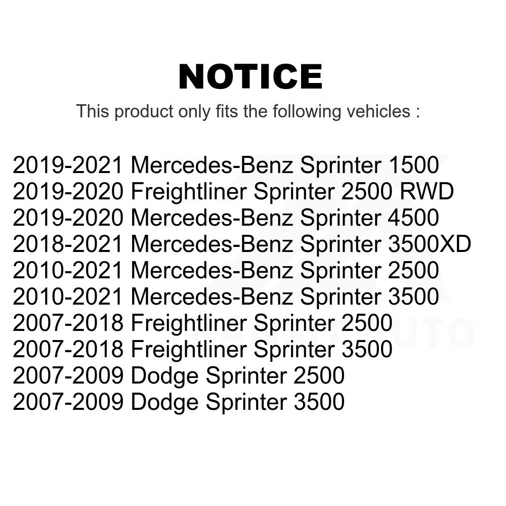 Front Brake Rotors Pair For Sprinter 2500 Mercedes-Benz 3500 Freightliner Dodge