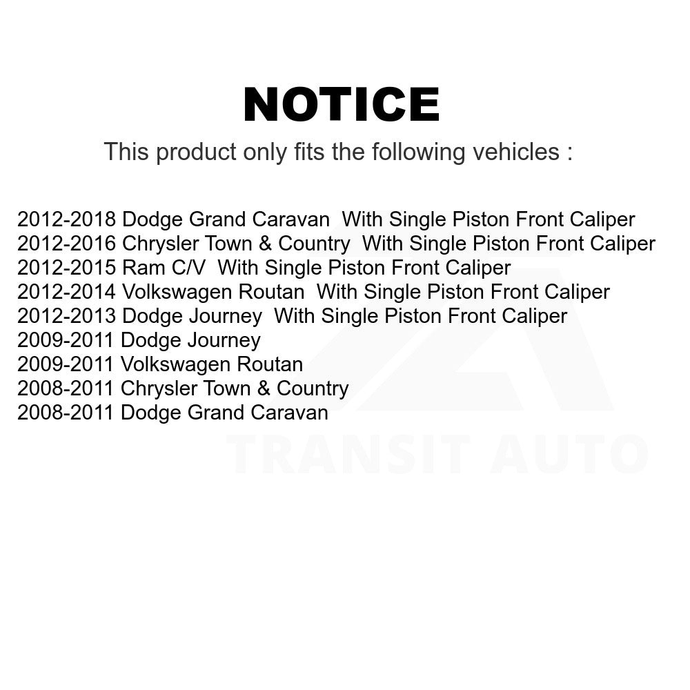Front Brake Rotors Pair For Dodge Grand Caravan Chrysler Town & Country Journey