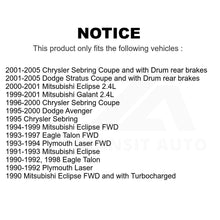 Charger l&#39;image dans la galerie, Front Brake Rotors Pair For Chrysler Sebring Dodge Stratus Mitsubishi Eclipse