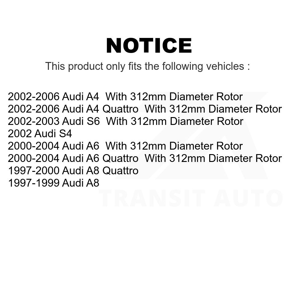 Front Disc Brake Rotors Pair For Audi A4 Quattro A6 A8 S4 S6