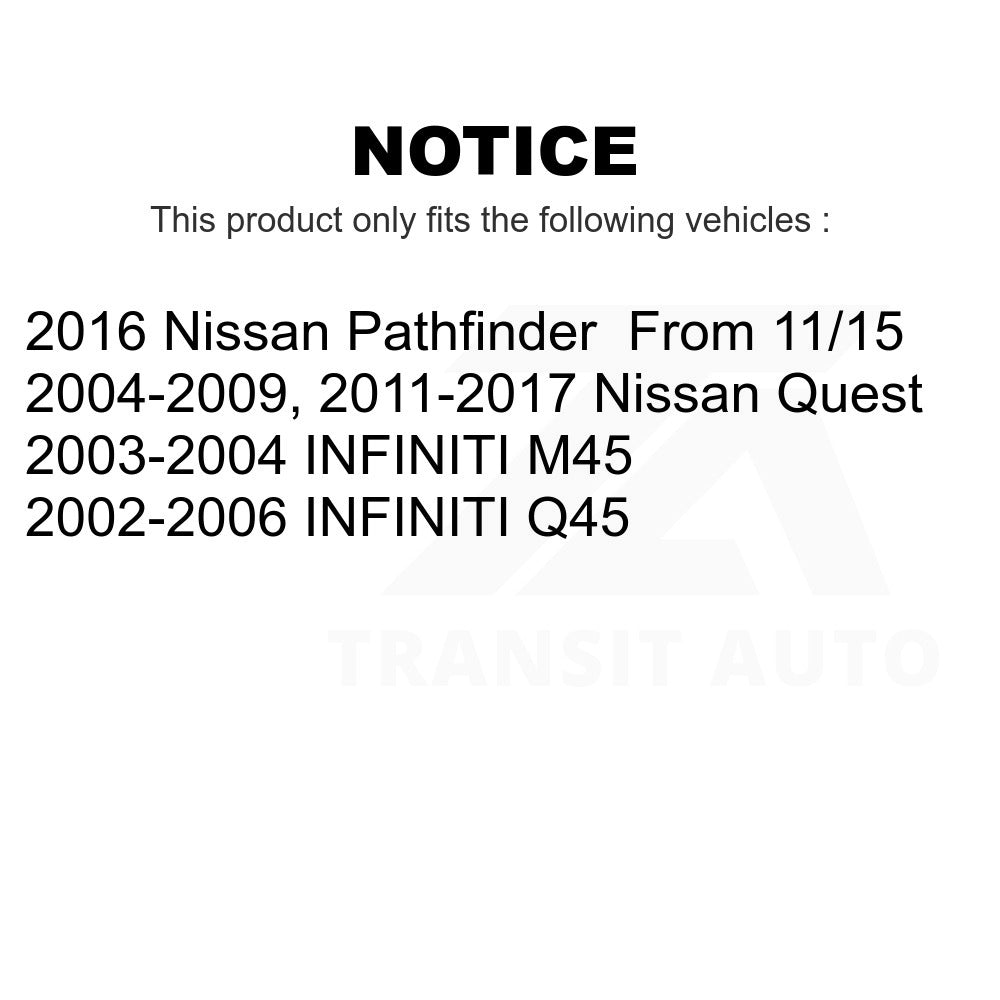 Front Brake Rotors Pair For Nissan Quest Pathfinder Infiniti Q45 M45 INFINITI